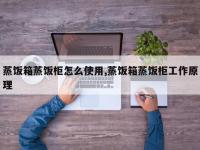 蒸饭箱蒸饭柜怎么使用,蒸饭箱蒸饭柜工作原理